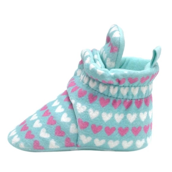 Robeez, Ro+me Snap Bootie, turquoise/pink&whie hearts, NIB, 0-3 months - Picture 2 of 6